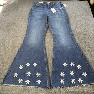 NWT Forever 21 Jeans Women’s 31x33 Blue Denim Flare Leg High Rise Slim Fit “NEW”